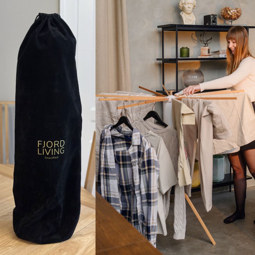 SmartRack Limited Edition Messing: droogrek met gouden top en velours opbergzak
